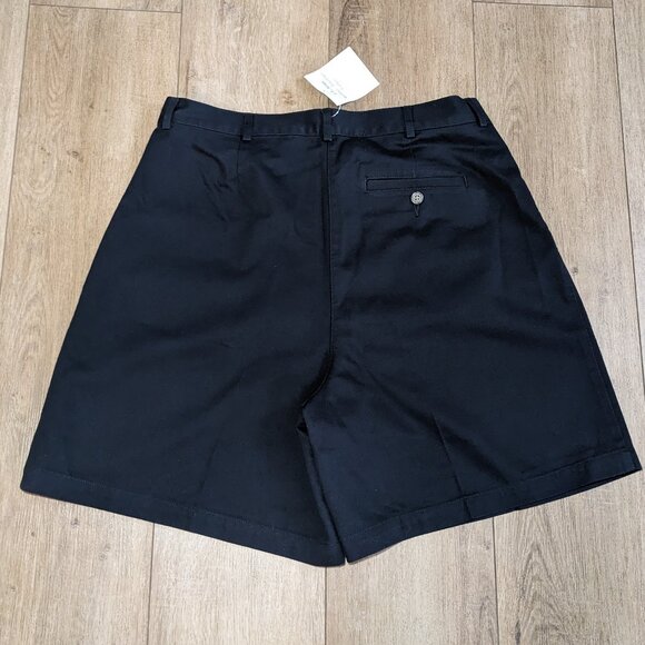 NWT Vtg L.L. Bean Navy Blue Pleated Front Cotton Shorts Women's 16 Reg - Picture 10 of 13